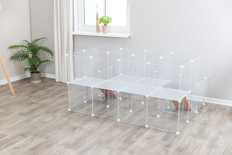 TRIXIE Indoor Freilaufgehege, Metall/Kunststoff, 140 × 35 × 70 cm, weiß