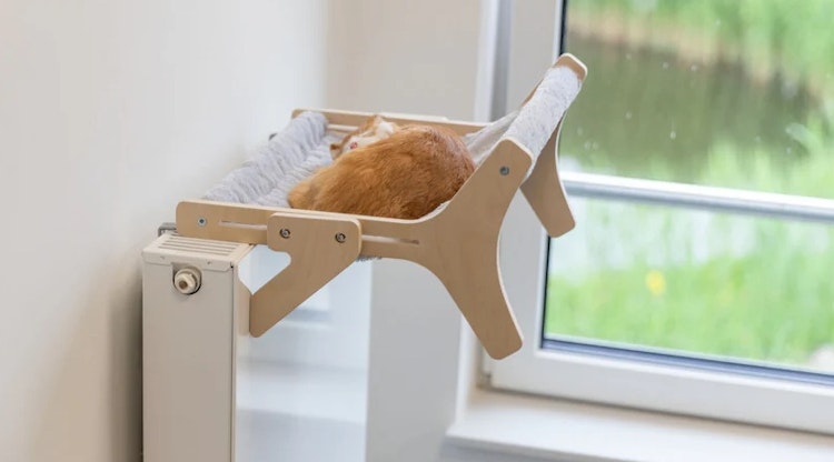 TRIXIE Hängematte, Holz, unbehandelt, 47 × 24 × 38 cm, grau