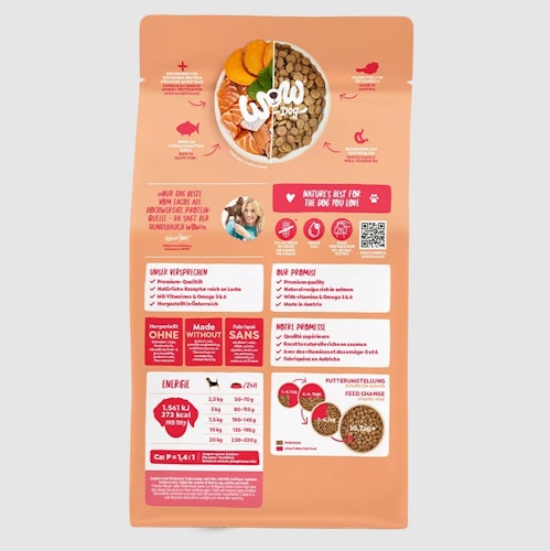 WOW Minis Adult Lachs 1kg Hundetrockenfutter