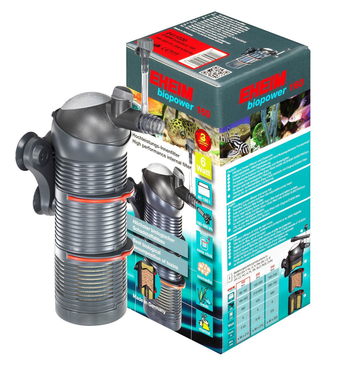 EHEIM EHEIM Aquarium Innenfilter 2411 biopower 160