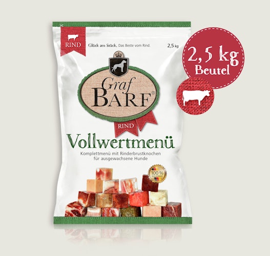 Graf Barf Vollwertmenü Rind PLUS Spezialfutter / Frostfutter für Hunde