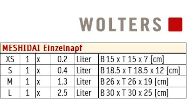 Wolters Meshidai True Einzelapf - Walnuss