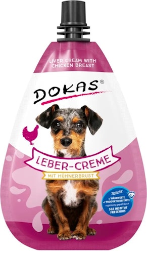 DOKAS 85g Leber-Creme mit Hühnerbrust Hundesnack