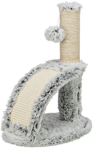TRIXIE Kratzstamm Winnie mit Bürste, 43 cm, weiß-schwarz
