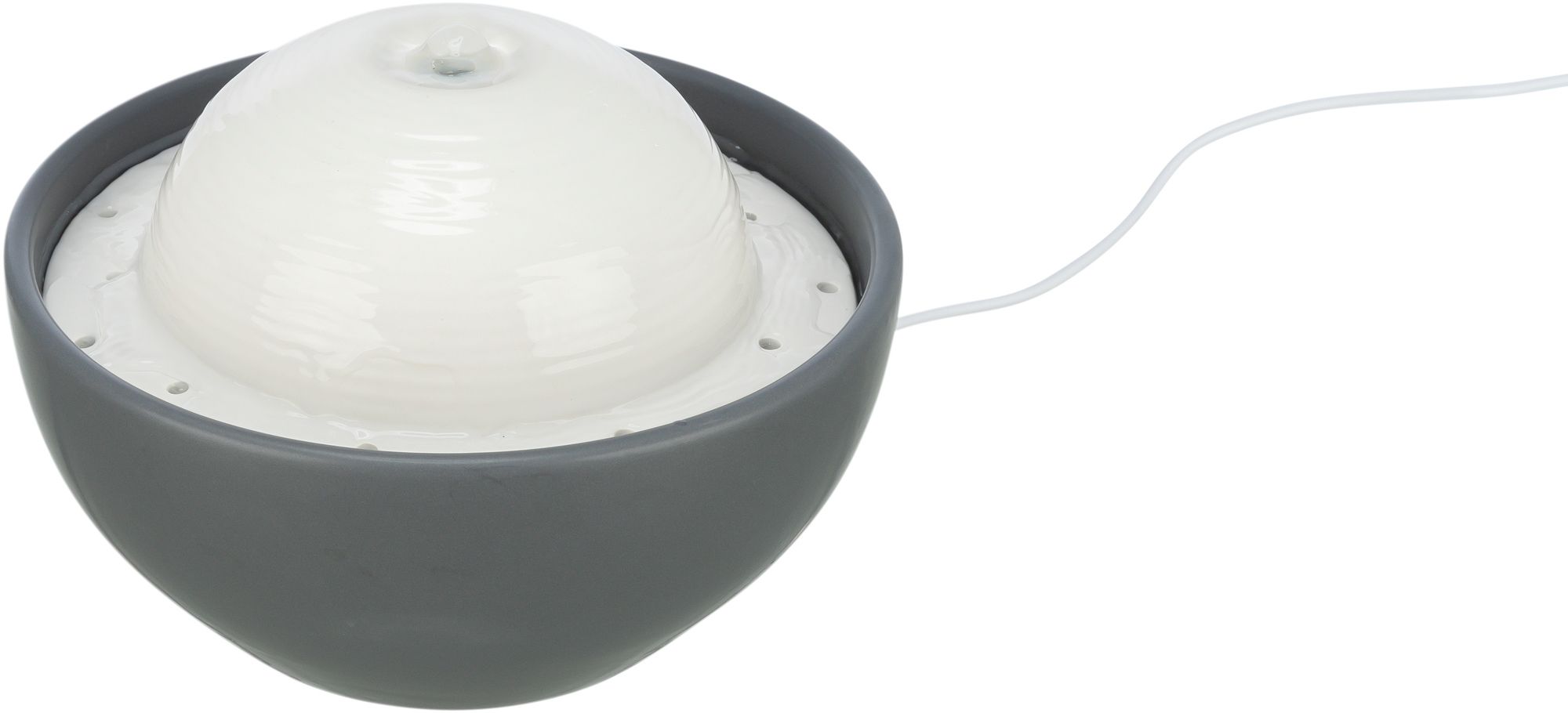 TRIXIE Trinkbrunnen Vital Dome, Keramik, 1,5 l/20 × 10 × 20 cm, grau/weiß