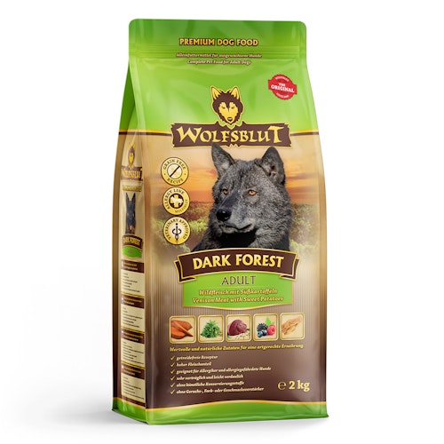 WOLFSBLUT Dark Forest Wildfleisch mit Süßkartoffeln Hundetrockenfutter