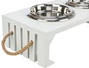 Vorschaubild TRIXIE Be Nordic Napf-Set, MDF/Edelstahl, 2 × 0,4 l/ø 14 cm/38 × 18 × 10 cm, weiß