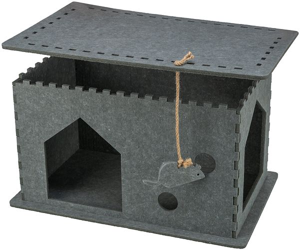 TRIXIE Höhle Lene, Filz, 54 × 30 × 35 cm, grau