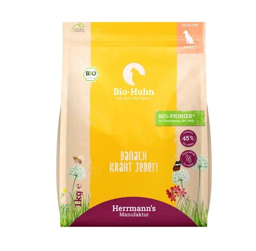 Herrmanns Bio-Huhn mit Reis und Erbsen Hundetrockenfutter Herrmanns Bio-Huhn mit Reis und Erbsen Hundetrockenfutter