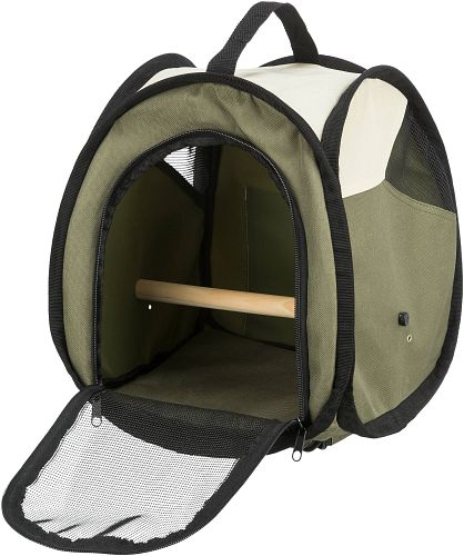 TRIXIE Transporttasche, Vogel, 27 × 32 × 27 cm, beige/olivgrün