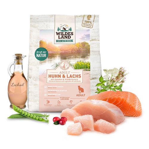 WILDES LAND Katze Huhn und Lachs