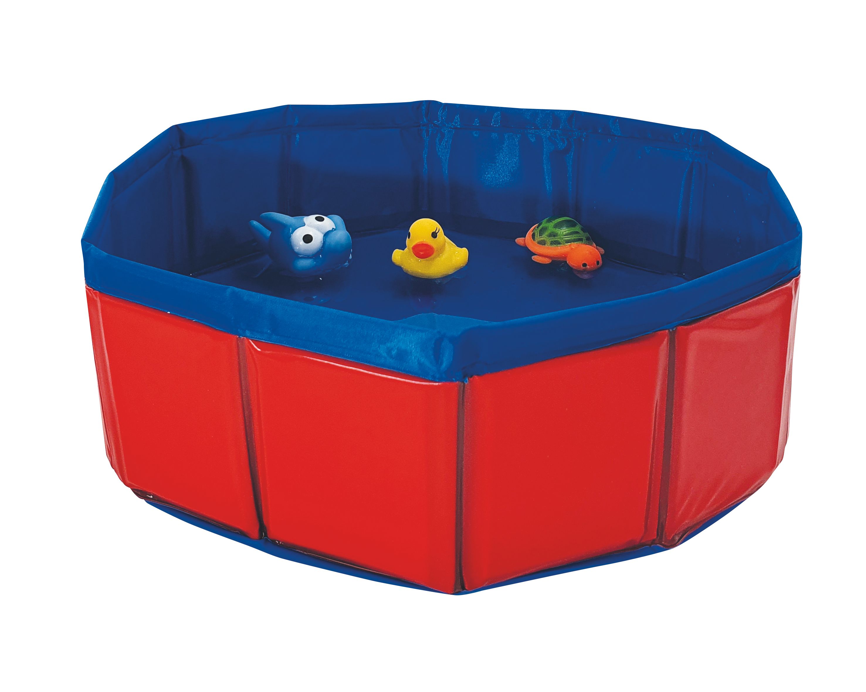 NOBBY Katzen Spielpool mit Spielzeug rot/blau; Ø 30 x 11 cm