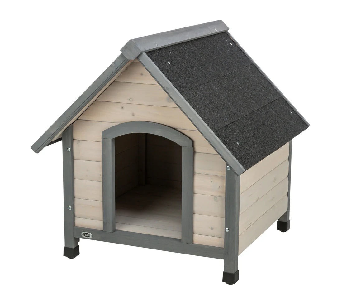 TRIXIE Hundehütte Cottage Satteldach, S–M: 71 × 77 × 76 cm, grau