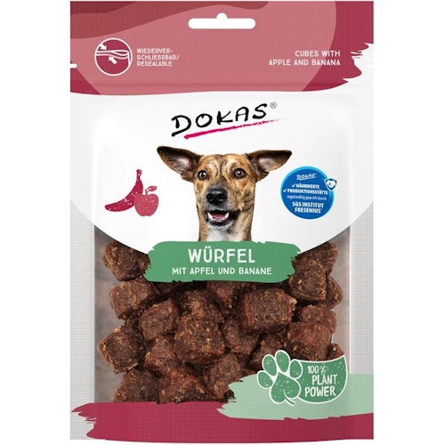 DOKAS 105g Würfel Apfel+Banane Hundesnack