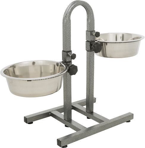 TRIXIE Hundebar, höhenverstellbar, Edelstahl/Metall, 2 × 2,8 l/ø 24 cm