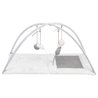 TRIXIE Kratzmatte mit Spielbogen, 60 × 33 × 42 cm, grau/lichtgrau