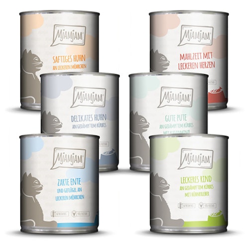 MJAMJAM Mixpaket 6 x 800g Dose Katzennassfutter