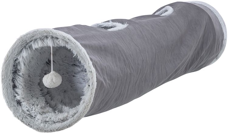TRIXIE Spieltunnel Harvey, Plüsch, ø 27 × 116 cm, grau