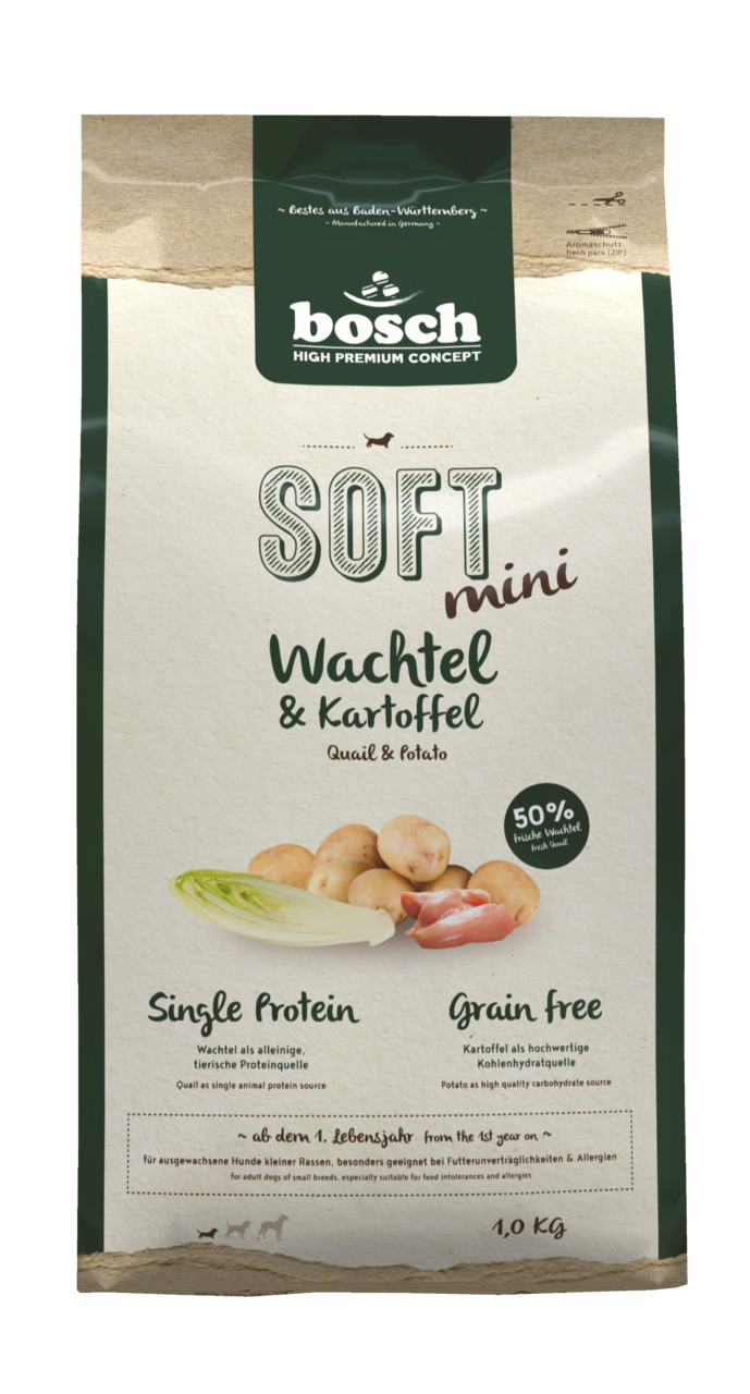 bosch SOFT Mini Wachtel & Kartoffel Hundetrockenfutter