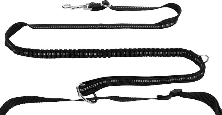 TRIXIE Jogginggurt mit Leine, Gurt: 70–130 cm/23 cm,  Leine: 1,15–1,50 m/20 mm, grau/schwarz