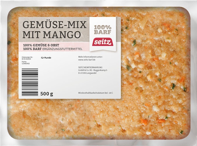 Seitz Gemüse-Mix Mango Spezialfutter / Frostfutter für Hunde