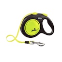 flexi New NEON Gurt 5m schwarz/neongelb Roll-Leine für Hunde