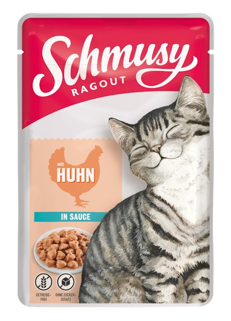SCHMUSY Ragout Pouch in Sauce 100g Frischebeutel KatzennassfutterVorschaubild