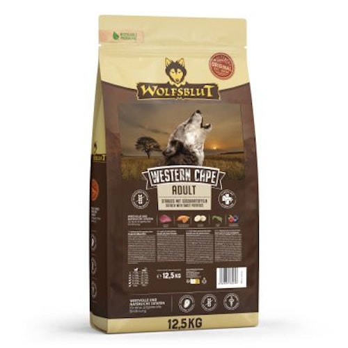 WOLFSBLUT Western Cape Strauß mit Banane Hundetrockenfutter