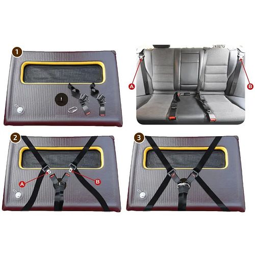 TAMI Backseat Box Hundebox mit Airbagfunktion braun