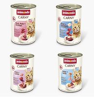 animonda Carny Adult 24 x 400g Mixpaket (Pute&Shrimps,Rind&Kabeljau,Pute&Lamm,Huhn&Lachs) Katzennassfutter