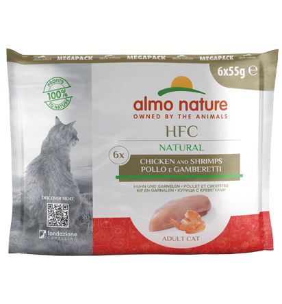 Almo Nature HFC Natural Huhn & Garnelen 6 x 55g Multipack Katzennassfutter