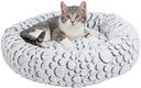Vorschaubild TRIXIE Bett Mila, rund, Plüsch, ø 50 cm, weiß-grau