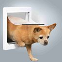 Vorschaubild TRIXIE 2-Wege Freilauftür für Hunde, mit Tunnel, XS–S: 27 × 28,5 cm, weiß