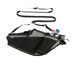 TRIXIE Jogginggurt mit Leine, Gurt: 70–130 cm/23 cm,  Leine: 1,15–1,50 m/20 mm, grau/schwarz