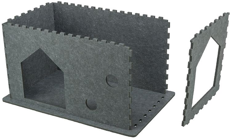 TRIXIE Höhle Lene, Filz, 54 × 30 × 35 cm, grau