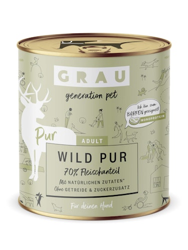 grau Hund 800 Gramm Hundenassfutter