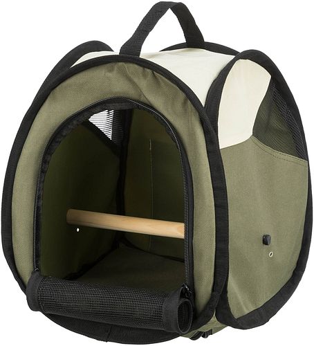TRIXIE Transporttasche, Vogel, 27 × 32 × 27 cm, beige/olivgrün
