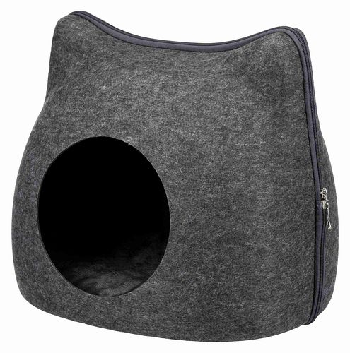 TRIXIE Höhle Cat, Filz, 38 × 35 × 37 cm, anthrazit