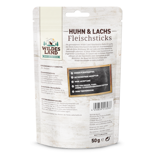 WILDES LAND Katze Fleischsticks Katzensnack