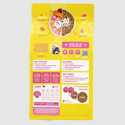 WOW Minis Junior Geflügel 1kg Hundetrockenfutter