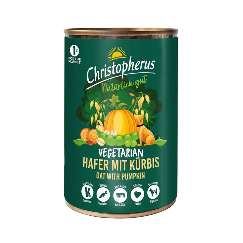 Christopherus 400g Vegetarian-Hafer mit Kürbis Hundefeuchtfutter