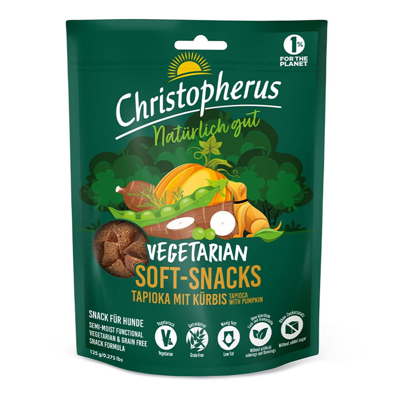 Christopherus 125g Vegetarian Soft Snack-Tapioka+Kürbis Hundesnack