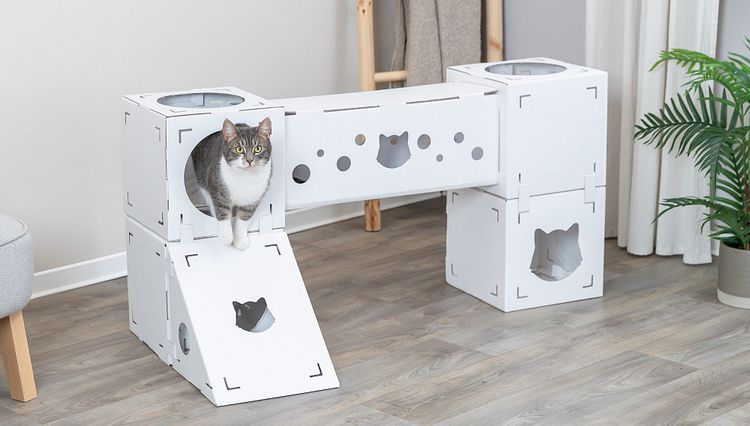 TRIXIE Katzenmöbel Finca Felice, Pappe, 125 × 62 × 62 cm, weiß