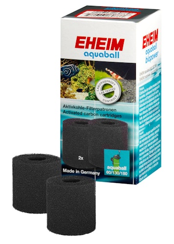 EHEIM Aquarium Aktivkohlepatrone für Innenfilter 2208-2212, aquaball 60-180 & biopower 160 2 Stück