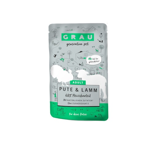 grau Pouchbeutel 125 Gramm Katzennassfutter