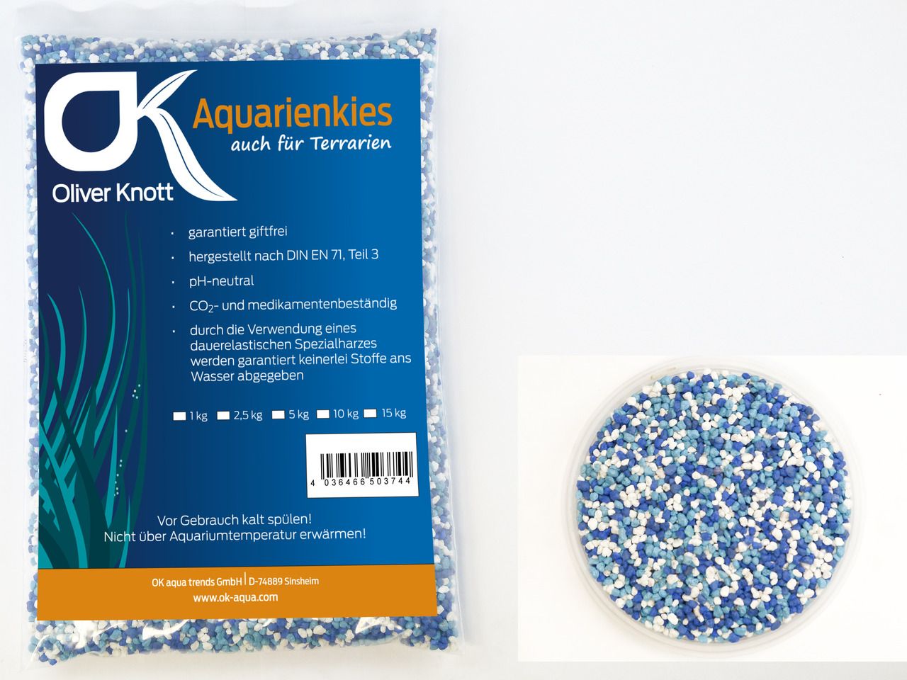 OK Farbkies Blue Ocean 2-3 mm 5kg