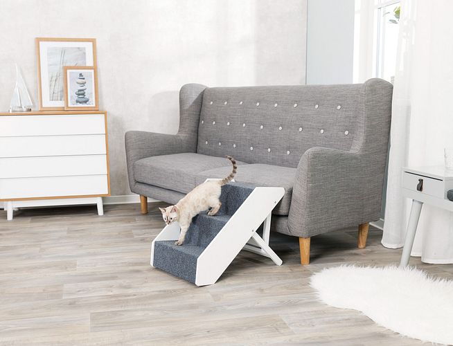TRIXIE Treppe, höhenverstellbar, MDF, 40 × 47 × 67 cm, weiß