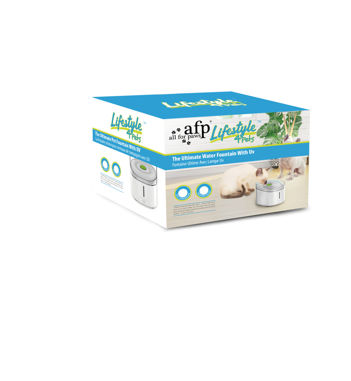 all for paws (afp) Ultimate Pet Fountain UV 3l Katzen- und Hundetrinkbrunnen mit UV