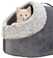 TRIXIE Höhle Calida mit wärmereflektierender Einlage, 50 × 30 × 35 cm, grau/weiß-schwarz