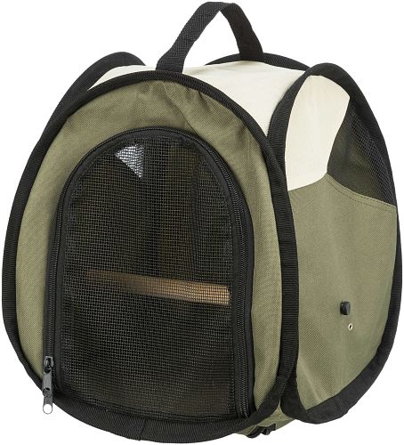 TRIXIE Transporttasche, Vogel, 27 × 32 × 27 cm, beige/olivgrün